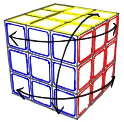 Sketch of a commutator on a Rubik's cube